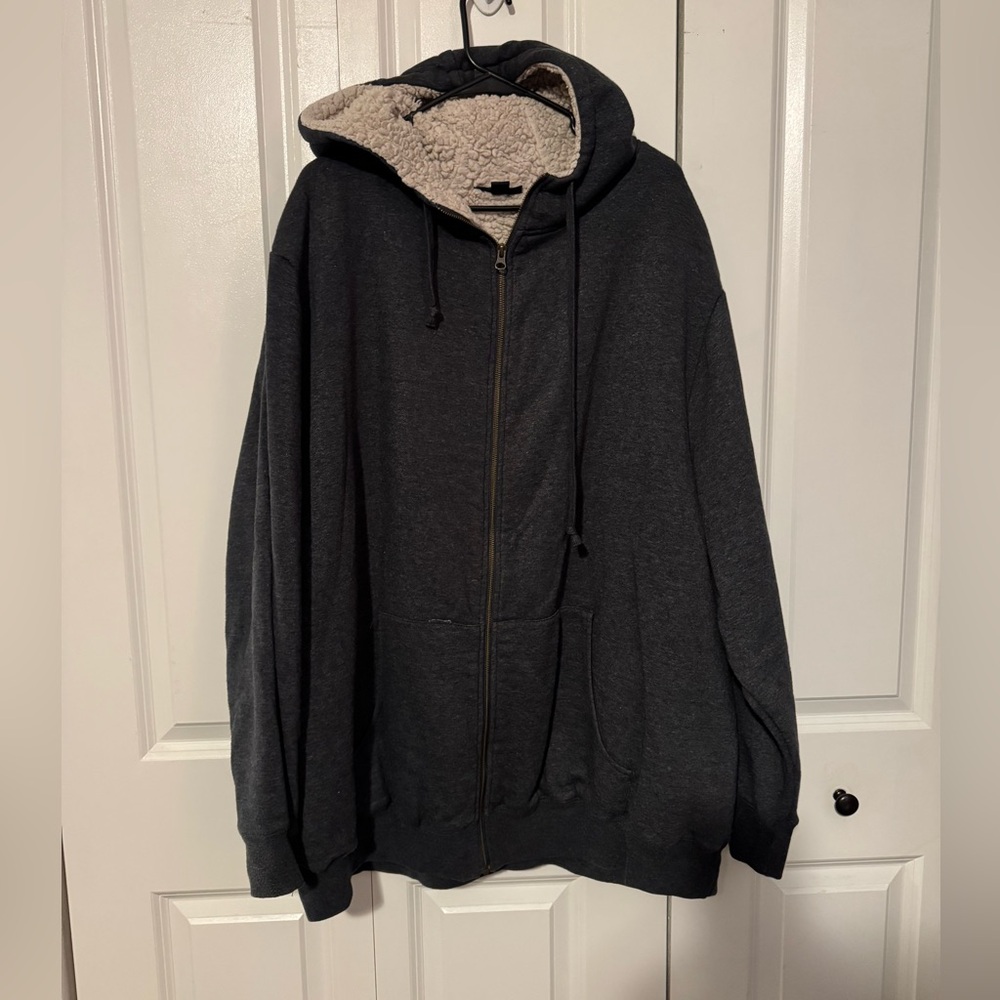 Men's King Size 3x dark gray Sherpa-Lined Hoodie